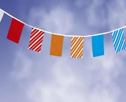 Bandeirinhas festivas tecido em varal de 7.8m listrado