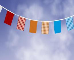 Bandeirinhas festivas tecido em varal de 7.8m quadriculada