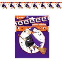Bandeirinhas Halloween Dia das Bruxas Enfeite de Pendurar Bruxinha Má 3 Metros Bandeirinhas Halloween Dia das Bruxas Enfeite de Pendurar Bruxinha Má 3 Metros