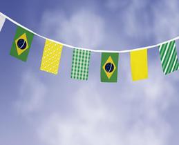 Bandeirinhas tecido varal de 7.8 metros brasil estampado