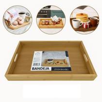 Bandeja 100% Bambu Servir Café Da Manhã Decoração 33x22cm - Rio Home