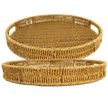 Bandeja 30x30cm EM PVC Trançada Redondos - Tudo em Caixa