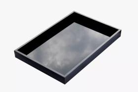 Bandeja 30x45 Preta C/Vidro PRETO