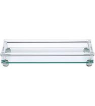 Bandeja 33cm por 12cm Decorativa De Vidro Retangular Com 4 Pés