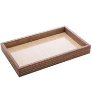 Bandeja 37cm Por 23cm Por 4,5cm De Madeira Com Sisal E Bambu Natural