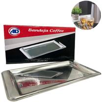 Bandeja Aço Inox Decorativa 30cm Retangular Bandeja Aço Inox Decorativa 30cm Retangular