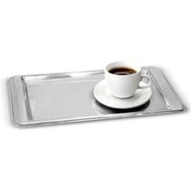 Bandeja Aço Inox Para Servir 30x15 Retangular Rasa - Dolce