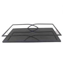 Bandeja Aco Inox Preta Ret Espelho Preto 40X24X5Cm - Adely Decor By Day Home