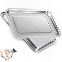 Bandeja Aço Inox Retangular Rasa 32 X 22cm Festa Restaurante