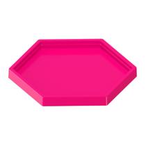 Bandeja Acrílica Sextavada 22x22 Pink Neon Bandeja Acrílica Sextavada 22x22 Pink Neon