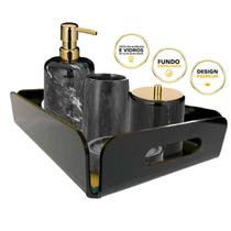 Bandeja Acrilico Preta Lavabo Banheiro Decoração 15x10cm Bandeja Acrilico Preta Lavabo Banheiro Decoração 15x10cm