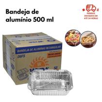 Bandeja Alúminio com Tampa Pet 500ml D6FS Caixa c/50 - Wyda