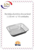 Bandeja alumínio descartável 1.150 ml c/10 unid - Wyda - embalagem alimento, marmitex (13)