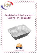 Bandeja alumínio descartável 1000ml c/10 unid - Wyda - embalagem alimento, marmitex, delivery (1603)