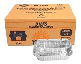 Bandeja Alumínio Retangular D12 FS 220ml caixa com 100 unidades Bandeja Alumínio Retangular D12 FS 220ml caixa com 100 unidades
