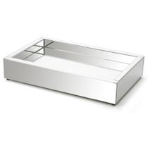 Bandeja Aparador Espelhado Funda Decorativa 60x38x12 Cm Bar Luxo Casa Requinte Sofisticação Alto Padrão