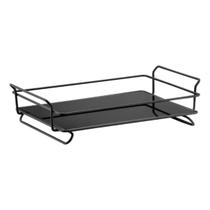 Bandeja Aramada com Vidro Iris L390 X A40 X P250mm - Preto Fosco Bandeja Aramada com Vidro Iris L390 X A40 X P250mm - Preto Fosco