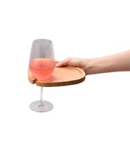 Bandeja Arredondada de Bambu com Apoio Para Taça - Oikos