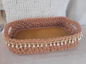 Bandeja Artesanal Fio Nautico Caramelo Decorada