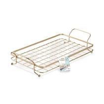 Bandeja Arthi Gold Inox com Alça 48,5cmx25,2cm 1 Peça