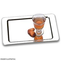 Bandeja Atina Retangular Brinox em Aço Inox 23 x 37 cm