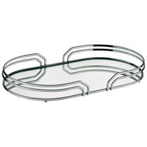 Bandeja Ayla Cromada Com Espelho 30,5x55x6cm Bandeja Ayla Cromada Com Espelho 30,5x55x6cm