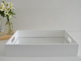 Bandeja B095 Branca Multi Uso Mdf Decoração Espelho Festa Cha Cafe Tacas Copos Bebidas Bandeja B095 Branca Multi Uso Mdf Decoração Espelho Festa Cha Cafe Tacas Copos Bebidas