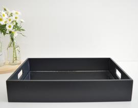 Bandeja B095 Preta Mdf Decoração Espelho Festa Cha Cafe Tacas Copos Bebidas Bandeja B095 Preta Mdf Decoração Espelho Festa Cha Cafe Tacas Copos Bebidas