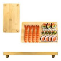 Bandeja Bambu 24cm Prato Sushi Restaurante Multiuso