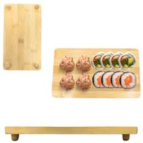 Bandeja Bambu Oriental 21cm Prato Sushi Restaurante Japones