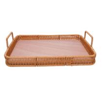 Bandeja Bambu Retangular com Alça Kali 30cm x 20cm Plástico - Lyor Bandeja Bambu Retangular com Alça Kali 30cm x 20cm Plástico - Lyor