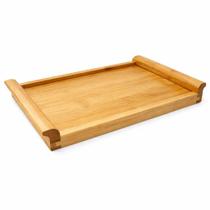 Bandeja Bambu Retangular com Bordas Elevadas 39,8x26,5x3 cm FWB