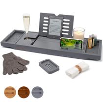 Bandeja Bath Caddy Extensível Temple Spring com acessórios