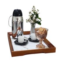 Bandeja Bebidas Xícaras Café Bar Decorativa Portátil Pequena Aparador Ambiente Escritório Casa