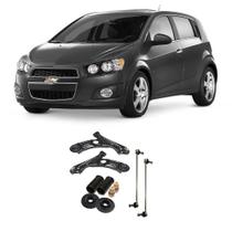 Bandeja + Bieleta + Kit Batente Chevrolet Sonic Dianteiro 2012 Até 2014 O Par