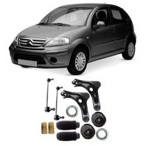 Bandeja + Bieleta + Kit Batente Citroen C3 Dianteiro 2003 Até 2012 O Par Bandeja + Bieleta + Kit Batente Citroen C3 Dianteiro 2003 Até 2012 O Par