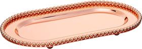 Bandeja Bolinhas Oval Rose Gold 23 x 13 cm