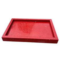 Bandeja borda quartzo vermelho stelar 34x23