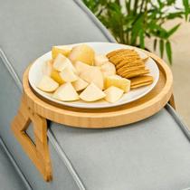 Bandeja braco sofa bambu redondo porta copos dobravel Bandeja braco sofa bambu redondo porta copos dobravel