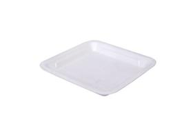 Bandeja branca em isopor 15X15X1,5 cm rasa fardo com 400 unidades - Fibraform