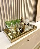 Bandeja Bronze Espelho Bar Bebidas 50x30