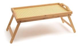 Bandeja Café Da Manhã De Cama Bambu Palha Com Pés Dobrável