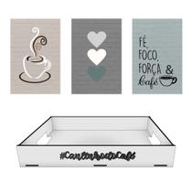 Bandeja Café da Manha e kit Placas Decorativas meu Cantinho - Maison de LELE