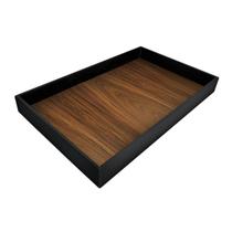 Bandeja Café Da Manhã Elegante Em Madeira Mdf Ipê Amarelo