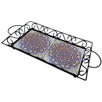 Bandeja Café da Manhã Ferro com 2 azulejos