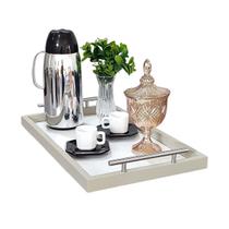 Bandeja Café Manhã Decorativa Pequena Ambiente Recepção Hall Entrada Escritório Casa