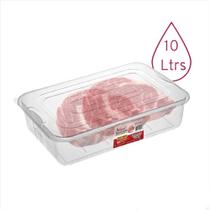 Bandeja Caixa Plástica Frigorífica 10 Litros c/ Tampa p/ Carnes, Aves e Peixes