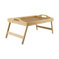 Bandeja Cama Com Pé Retangular Em Bambu Sense 50x30cm Ou