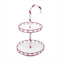 Bandeja Candy Dupla Natal Vermelho Branco 40cm 1 UN