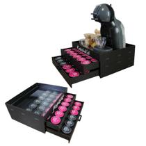 Bandeja Cantinho do Café Capsulas Dolce Gusto Porta Cápsula 2 Gavetas Base Acrilico Mdf Preto Luxo Bandeja Cantinho do Café Capsulas Dolce Gusto Porta Cápsula 2 Gavetas Base Acrilico Mdf Preto Luxo